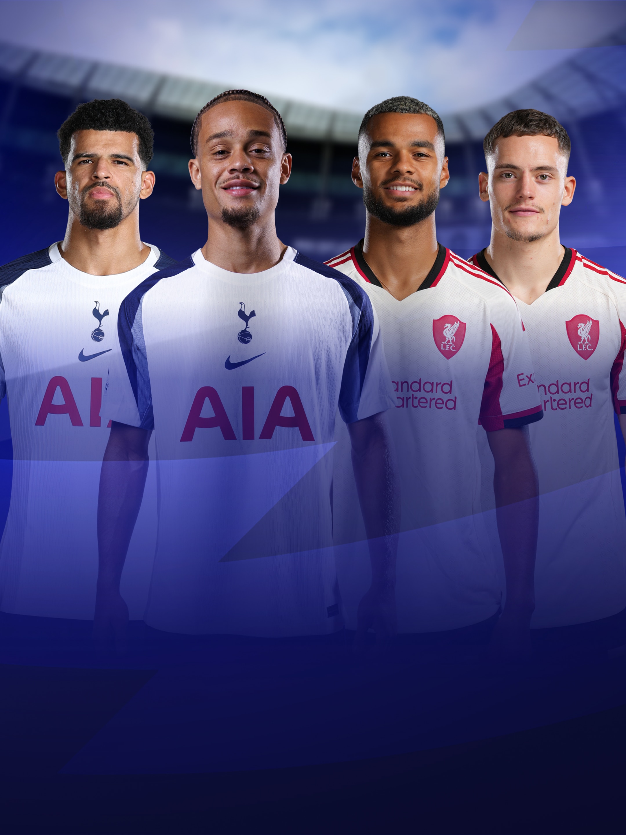 Jeweils zwei Spieler von Tottenham vs. Liverpool